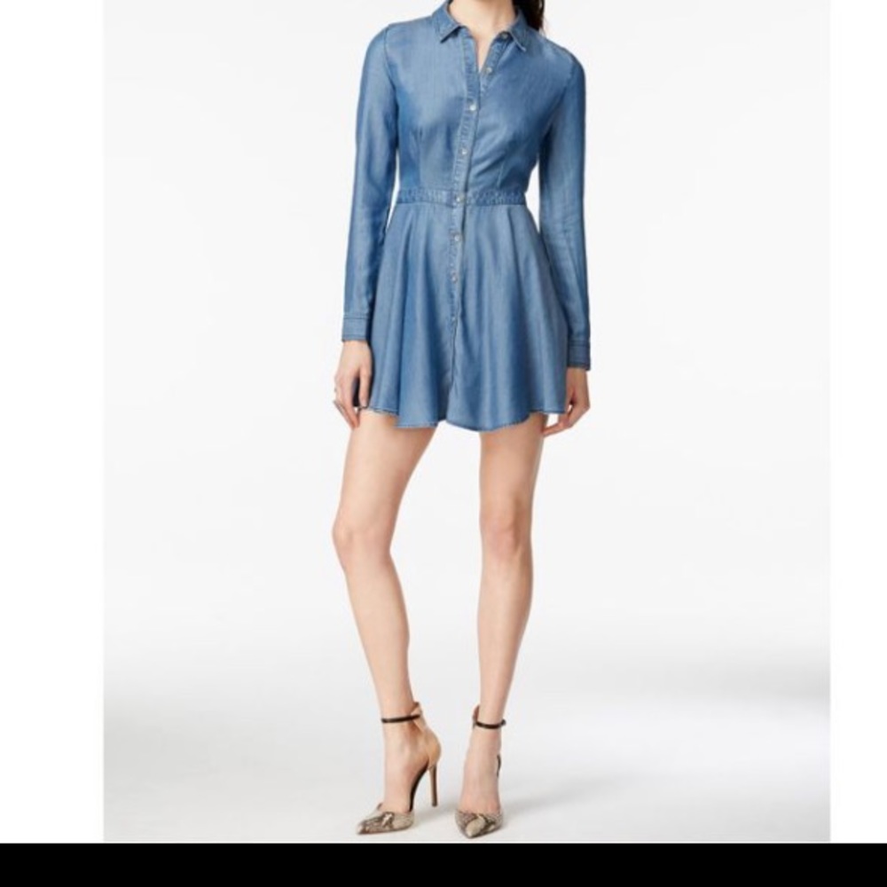 Guess A-Line Denim Shirtdress